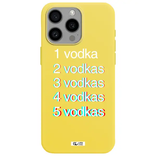 Vodka Apple Iphone 15 Pro max Silicone canary yellow Case