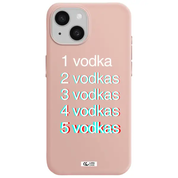 Vodka Apple Iphone 15 Silicone Pastel Pink Case