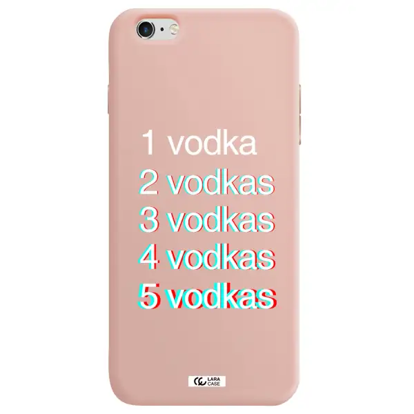 Vodka Apple iPhone 6 s plus Silicone pastel pink Case