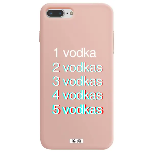 Vodka Apple iPhone 7 plus Silicone pastel pink Case