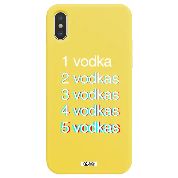 Vodka Apple iPhone X Silicone canary yellow Case