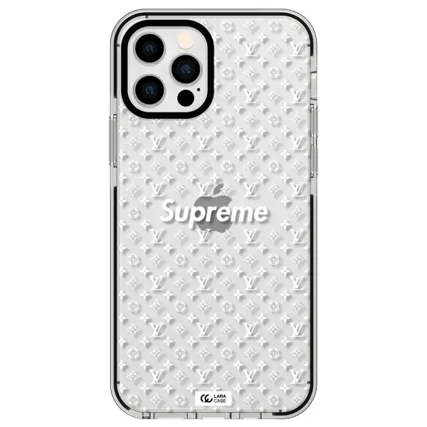 Supreme Center Apple iPhone 12 pro impact black border Case