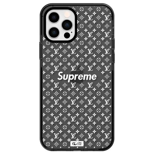 Supreme Center Apple iPhone 12 pro impact Smoke Black Case