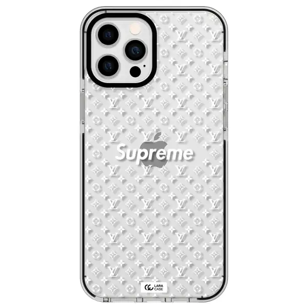 Supreme Center Apple iPhone 12 pro max impact black border Case