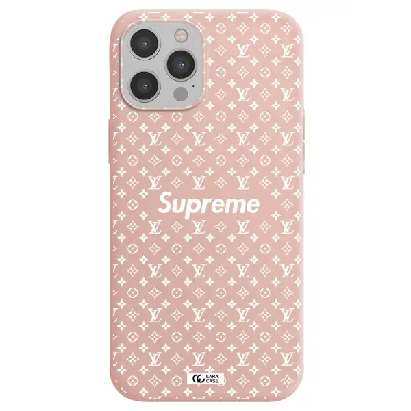 Supreme Center Apple iPhone 12 pro max Silicone pastel pink Case