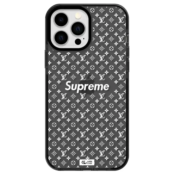 Supreme Center Apple iPhone 13 Pro Max impact Smoke Black Case