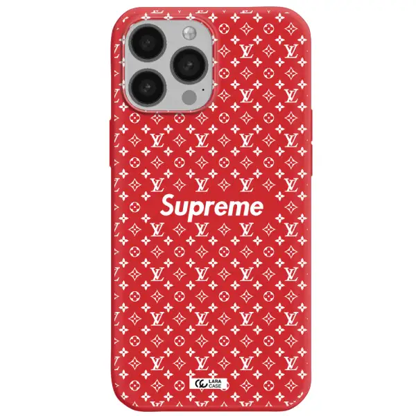 Supreme Center Apple iPhone 13 Pro Max Silicone Imperial Red Case