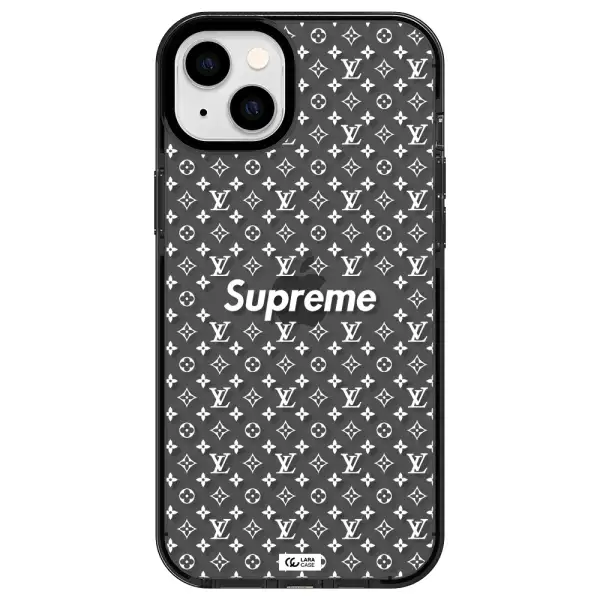 Supreme Center Apple iPhone 14 plus impact Smoke Black Case