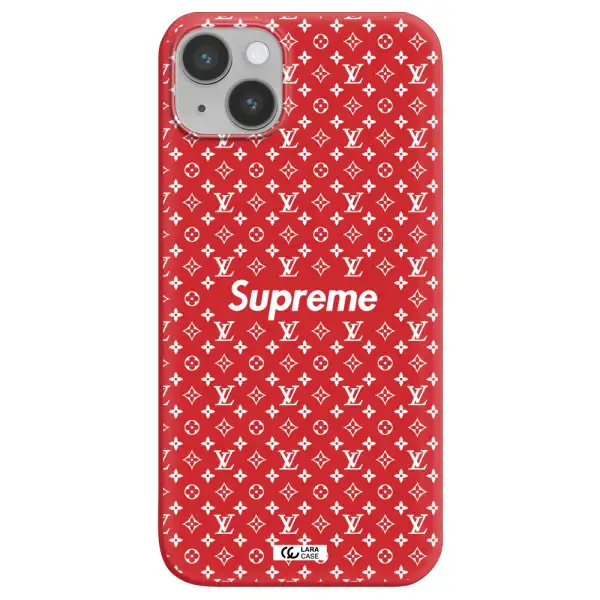 Supreme Center Apple iPhone 14 plus Silicone Imperial Red Case
