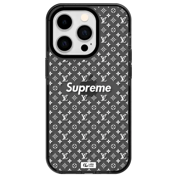 Supreme Center Apple iPhone 14 pro impact Smoke Black Case