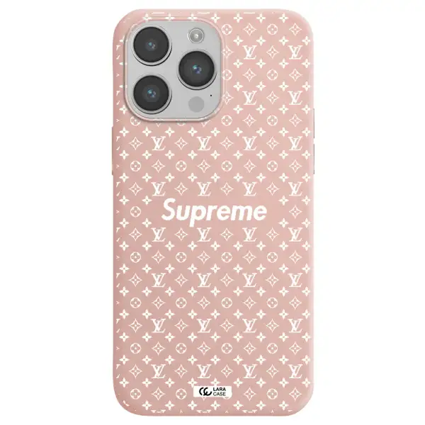 Supreme Center Apple iPhone 14 pro max Silicone pastel pink Case