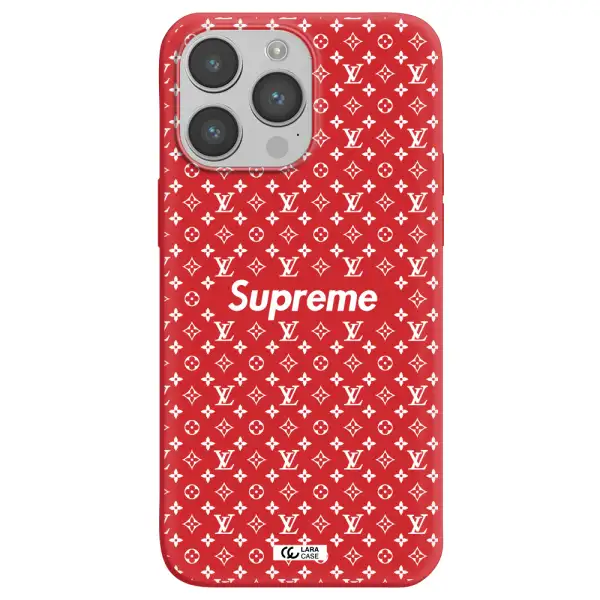 Supreme Center Apple iPhone 14 pro Silicone Imperial Red Case