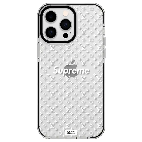 Supreme Center Apple iPhone 15 Pro impact black border Case