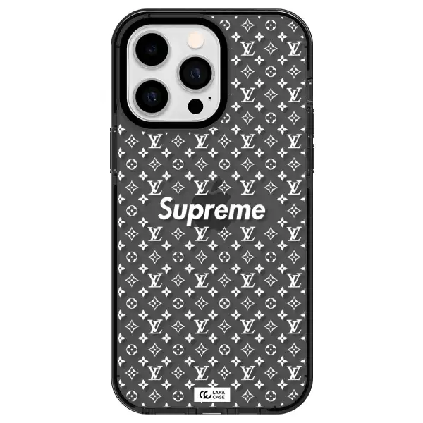 Supreme Center Apple iPhone 15 Pro Max impact Smoke Black Case