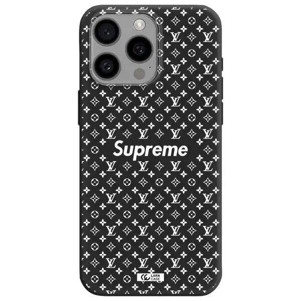 Supreme Center Apple Iphone 15 Pro max Silicone black Case