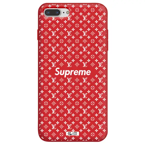 Supreme Center Apple iPhone 7 plus Silicone Imperial Red Case