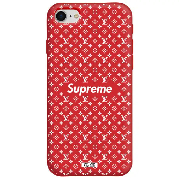 Supreme Center Apple iPhone se 2020 Silicone Imperial Red Case