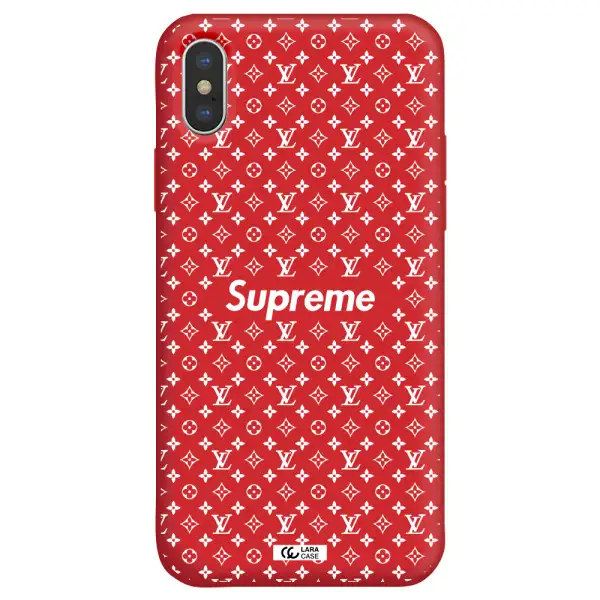 Supreme Center Apple iPhone X Silicone Imperial Red Case