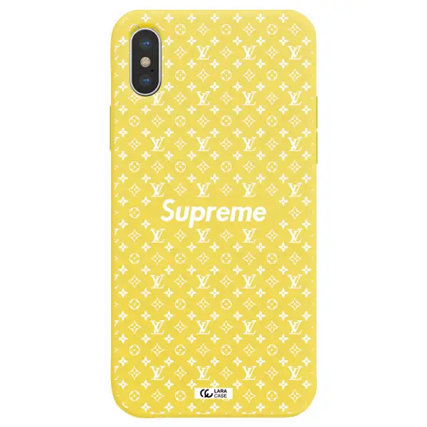 Supreme Center Apple iPhone XS Silicone canary yellow Case