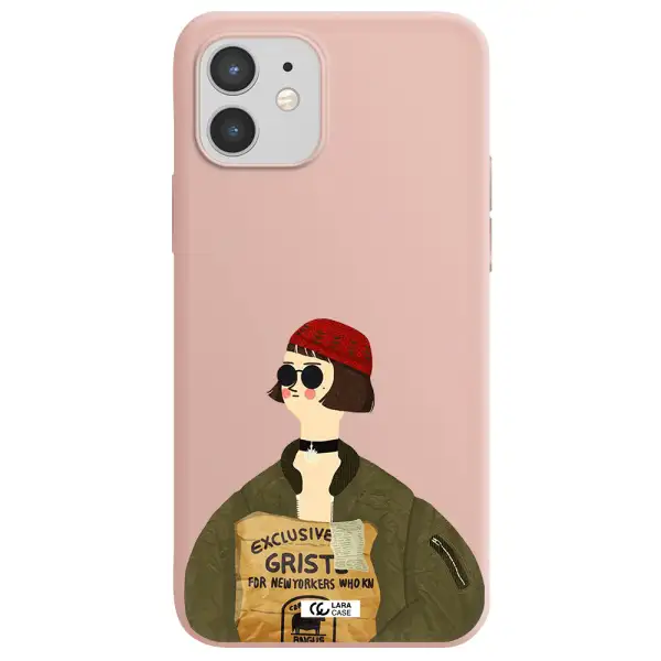 Mathilda Apple iPhone 12 Silicone pastel pink Case