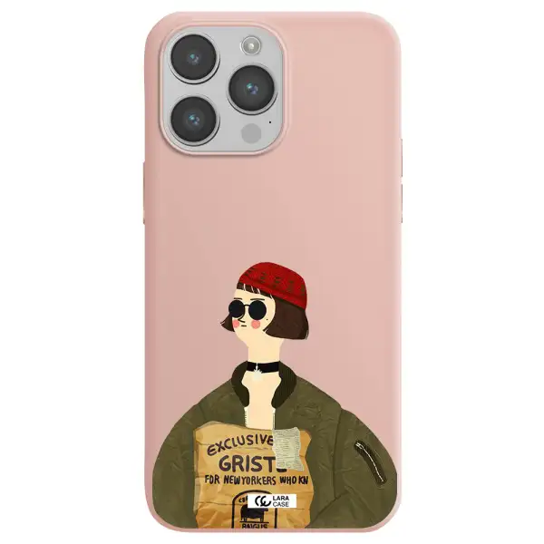 Mathilda Apple iPhone 14 pro max Silicone pastel pink Case