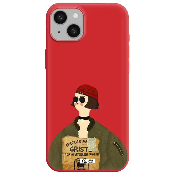 Mathilda Apple iphone 15 plus Silicone Imperial Red Case
