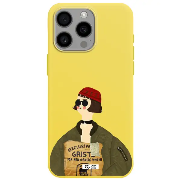 Mathilda Apple Iphone 15 Pro max Silicone canary yellow Case