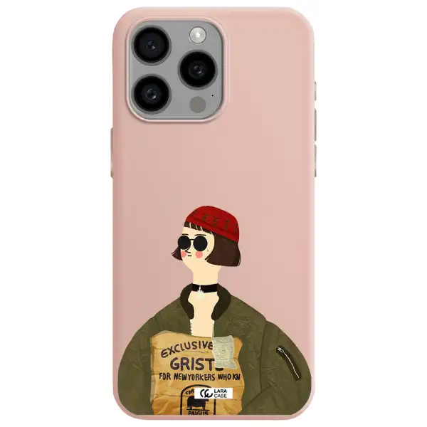 Mathilda Apple Iphone 15 Pro max Silicone pastel pink Case