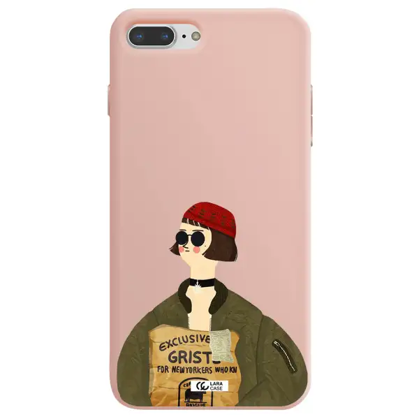 Mathilda Apple iPhone 8 plus Silicone pastel pink Case