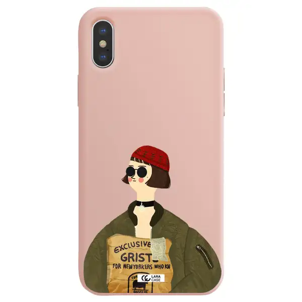 Mathilda Apple iPhone X Silicone pastel pink Case