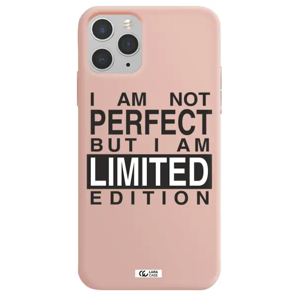 I Am Not Perfect Apple iPhone 11 pro Silicone pastel pink Case