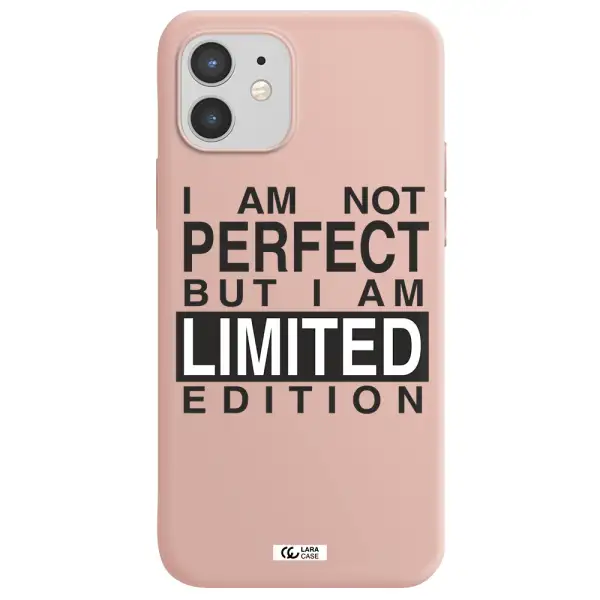 I Am Not Perfect Apple iPhone 12 mini Silicone pastel pink Case
