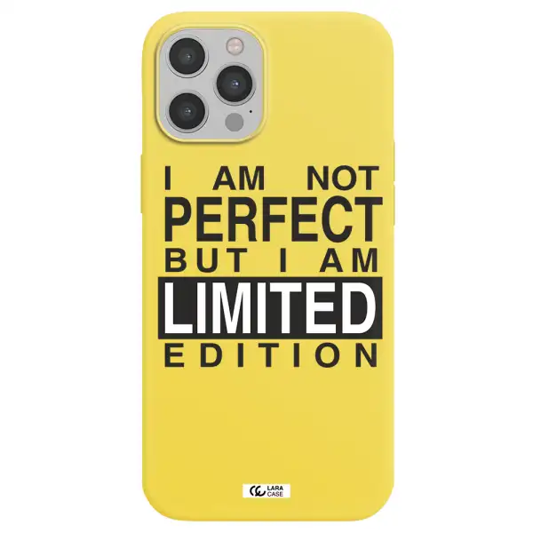 I Am Not Perfect Apple iPhone 12 pro max Silicone canary yellow Case