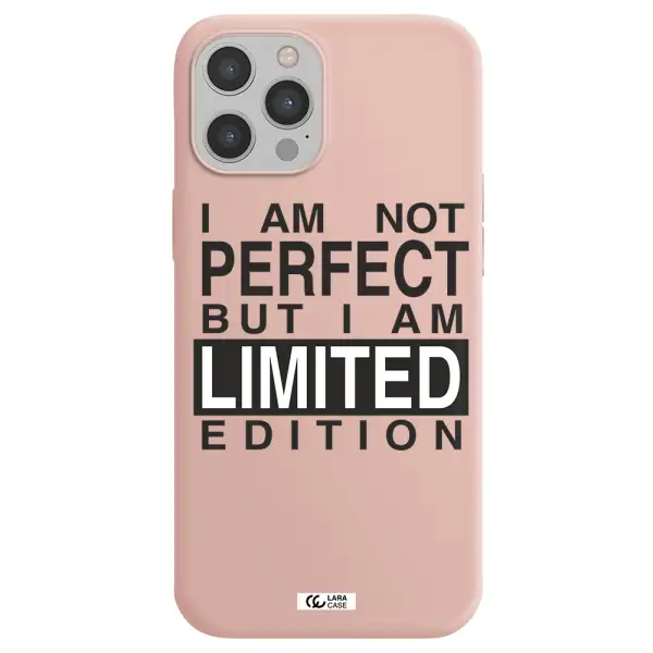 I Am Not Perfect Apple iPhone 12 pro max Silicone pastel pink Case