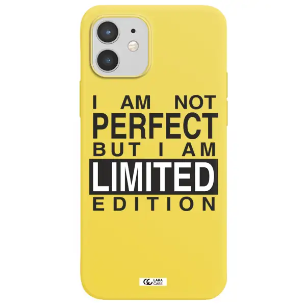 I Am Not Perfect Apple iPhone 12 Silicone canary yellow Case
