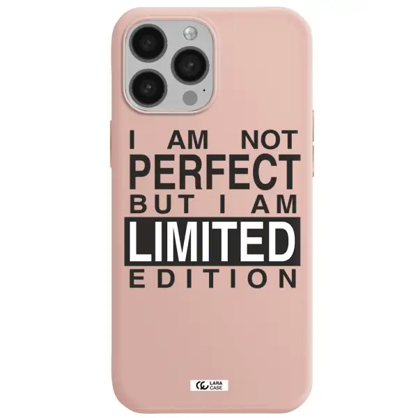I Am Not Perfect Apple iPhone 13 Pro Max Silicone pastel pink Case