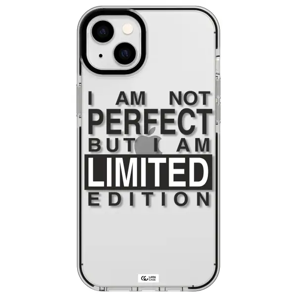 I Am Not Perfect Apple iPhone 14 plus impact black border Case