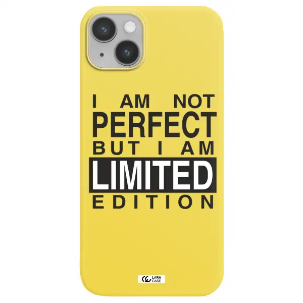 I Am Not Perfect Apple iPhone 14 plus Silicone canary yellow Case
