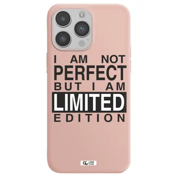 I Am Not Perfect Apple iPhone 14 pro Silicone pastel pink Case