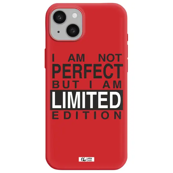 I Am Not Perfect Apple iphone 15 plus Silicone Imperial Red Case