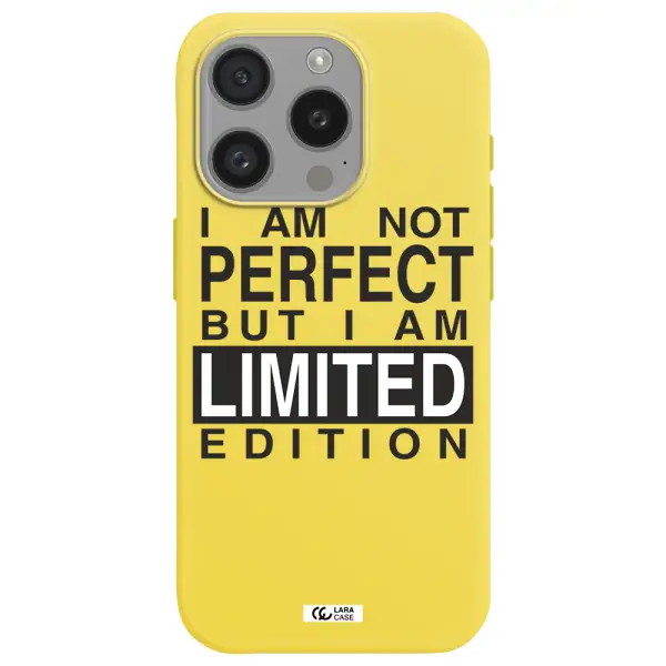 I Am Not Perfect Apple Iphone 15 Pro Silicone Canary Yellow Case