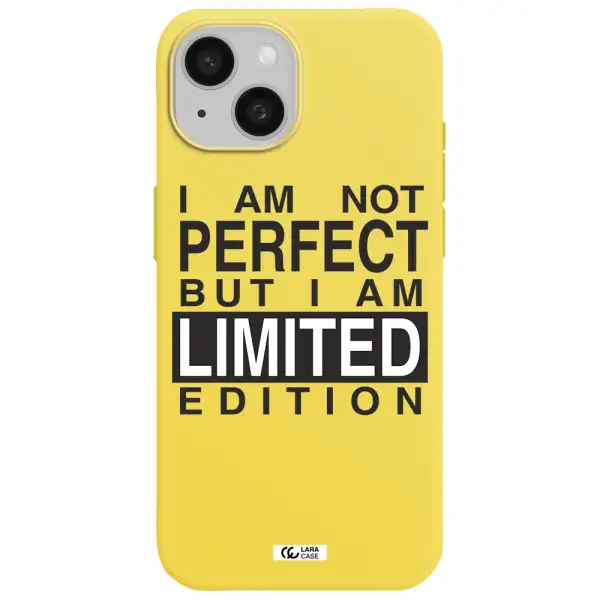 I Am Not Perfect Apple iPhone 15 Silicone canary yellow Case