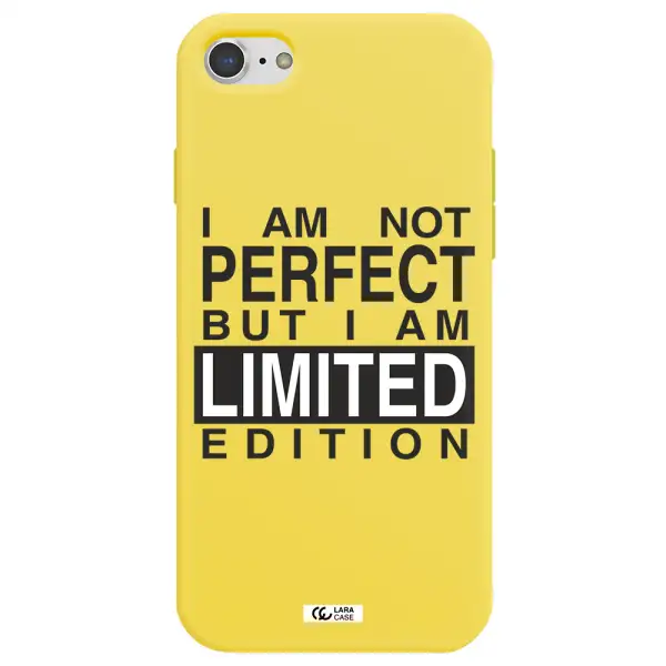 I Am Not Perfect Apple iPhone 8 Silicone canary yellow Case