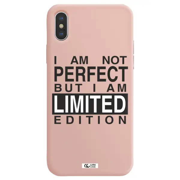 I Am Not Perfect Apple iPhone X Silicone pastel pink Case