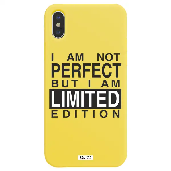 I Am Not Perfect Apple iPhone XS Silicone canary yellow Case