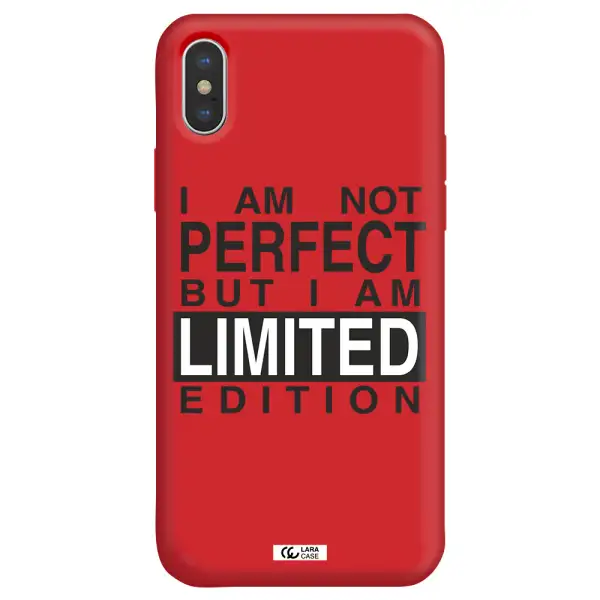I Am Not Perfect Apple iPhone XS Silicone Imperial Red Case
