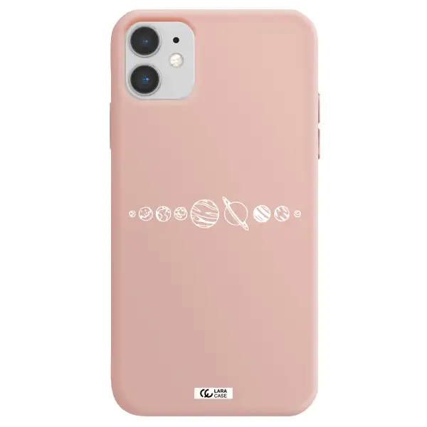 Solar System Apple iPhone 11 Silicone pastel pink Case
