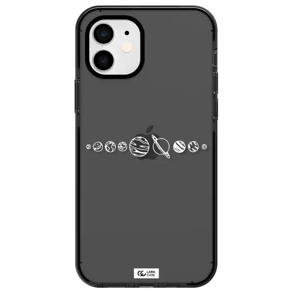 Solar System Apple iPhone 12 impact Smoke Black Case