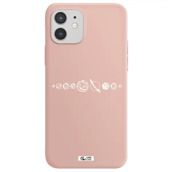 Solar System Apple iPhone 12 mini Silicone pastel pink Case