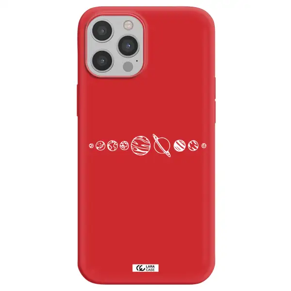 Solar System Apple iPhone 12 pro max Silicone Imperial Red Case